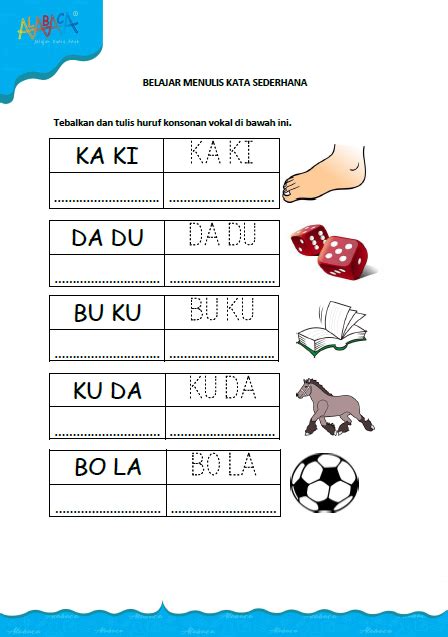 belajar menulis kalimat anak tk  Download Buku Bahasa Inggris PAUD, TK & SD Format PDF
